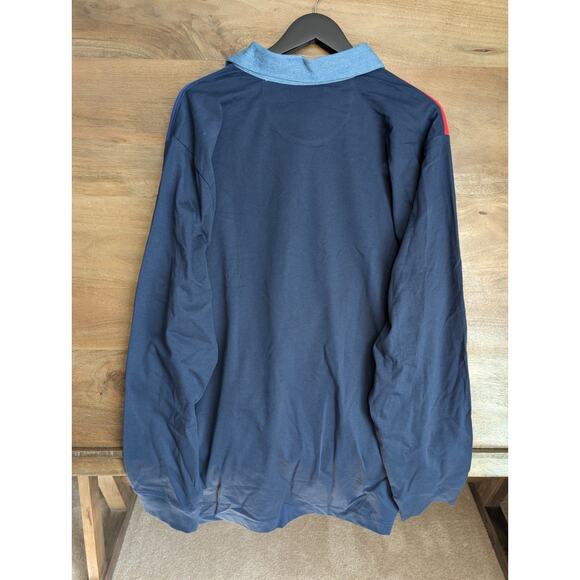 Disney Rugby Shirt Mens 2XL Navy Mickey Mouse & Friends Long Sleeve Popover NWT - Picture 2 of 4